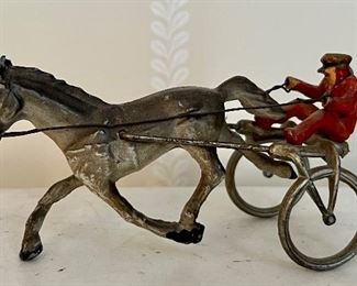 Antique Cast Iron Horse and Rider