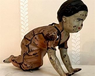 Antique Ives Cast Iron Crawling Baby Toy