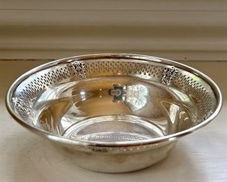 Sterling Silver Dish with Pierced Edge