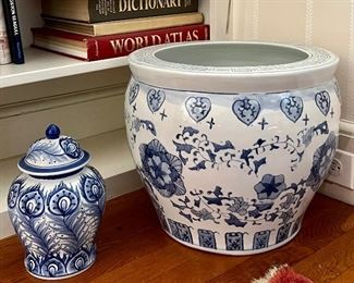 Blue & White Ginger Jar (left) & Asian Inspired Plater (right)