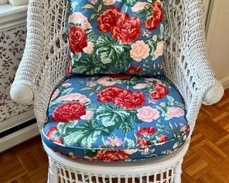 Wicker Chair with Colorful Cushion
