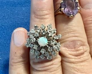 14K & Citrine Ring (left)                                                                              14K Diamond & Opal Ring (middle)                                                      14K & Amethyst Ring (right)