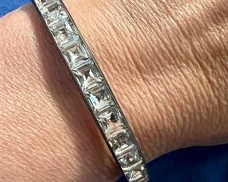 Vintage 925 & Rhinestone Bracelet