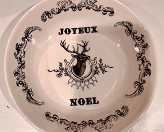 Joyeux Noel Reindeer Serving Bowl, Royal Staffordshire