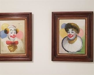 Signed Blossum clown paintings
