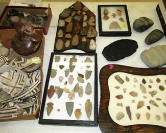arrowheads and pottery shards