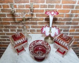 Cased Glass and Bohemian Cut to Clear