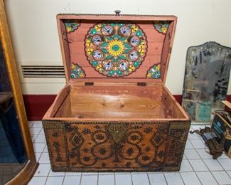 Antique Painted Trunk