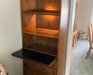 Flip open mini bar unit in walnut