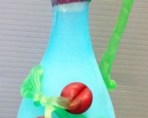 Cruet Collectibles, Includes Opalescent Blue Onion Cruet, S Repeat Emerald Cruet, 1900s Blue Opal Cruet, And 1800s Stevens Williams Cruet