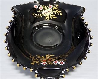 Imperial Black Candlewick Cosmos Design Tray With Upturned Sides