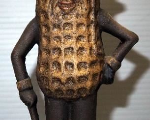 Planters Mr Peanut Cast Iron Bank, 7.75" H