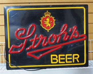 Stroh's Beer Lighted Sign, Powers On