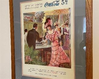 CocaCola framed print, 32" x 26",  was $68, NOW $55