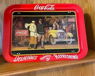 CocaCola tin tray, 17" x 13",  $14