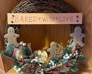 Baked With Love wreath, 13" diameter,  was $12, NOW $9