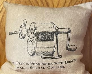 Pencil Sharpener pillow, 12" x 12",  was $10, NOW $8