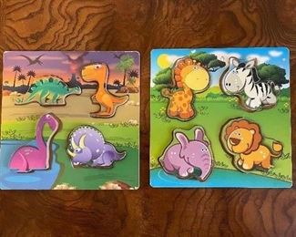 Dinosaur 4 piece puzzle and Animal 4 piece puzzle,  was $5 each, NOW $4 each
