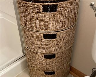 Wicker corner drawer unit, 26"H x 13"W,  $22