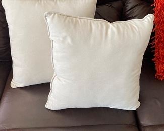 Pair of creme color pillows, 16" x 16",  was $20, NOW $15