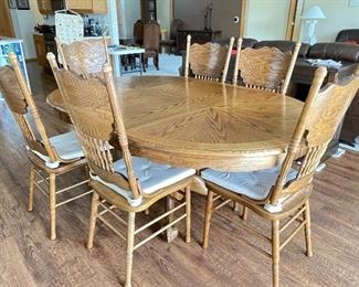 Dining table,  leafs that fold in, 6 chairs,  was $399, NOW  $300