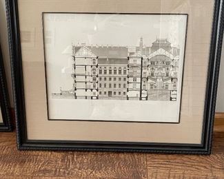 Antique engravings, Vienna Austria Courthouse,  #2 (Retail $265), was $75, NOW $55