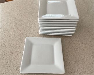 Crate & Barrel white dessert plates, 6" x 6" - 2 sets of 12, $15 per set