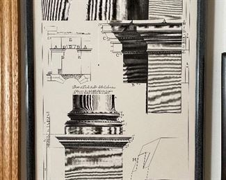 Piller draft print framed, 18.5" x 12", was $10, NOW $7