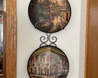 New Orleans plates and wall plate rack,  was $14, NOW $10