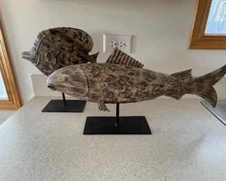 Pair of decorative fish, 11" x 12"H, 22" x 10"H,  was $34, NOW $29