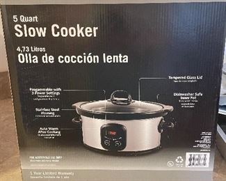 Stainless 5 quart slow cooker - 1 available - (1 new in box/sold) - $22 each
