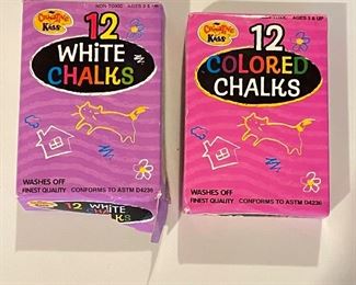 White chalk box and colored chalk box, $1 each