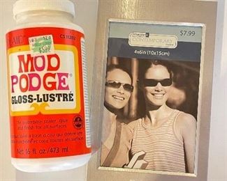 Modge podge  was $3, NOW $2   silver frame was $4, NOW $3