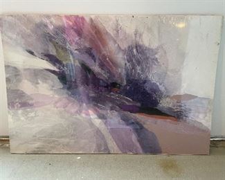 Mixed media collage, purple abstract #2, 30" x 20",  $99