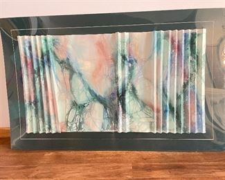 Kate moynihan watercolor on pleated paper,  47" x 29", (Retail $370),  $85