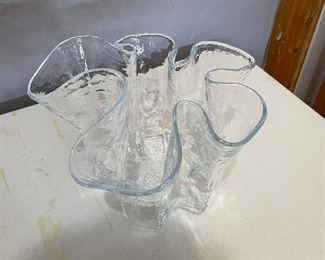 Muurla Finland Clear Ruffle Handkerchief Vase, 6"H,  was $24, NOW $18