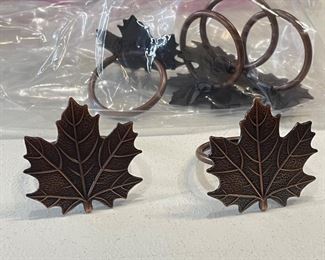 6 maple leaf napkin rings, $5