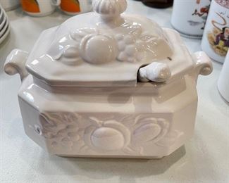 Small crock server w/ ladle, 7.5"W x 6"H, was $8, NOW $6