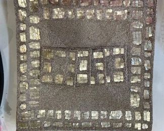 4 square silver beaded place mats with 4 coaster, was $12, NOW $8