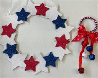 Star wreath,  was $7, NOW $5  4th of July door handle decor,  was $5, NOW $3