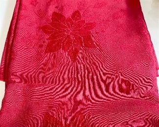 Red poinsettia tablecloth  - 3 available - $8 each