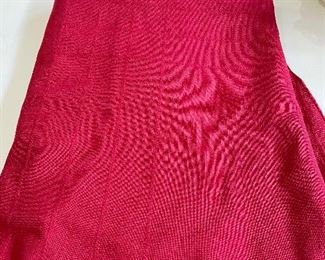 Burgundy tablecloth, $8