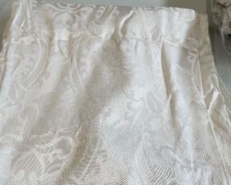 1 creme damask tablecloth,  $8