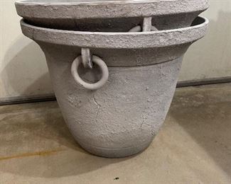Large planters with rings - 2 available - was $24 each, NOW $17 each