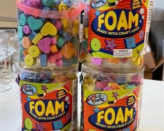 250 Foam beads with craft lace, -4 available - was $5 each, NOW $4