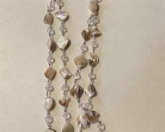 Abalone luster style long necklace, $10