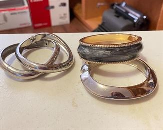 Silver square double bangle bracelet, turquoise bangle bracelet, Silver thick bangle bracelet, $8 each