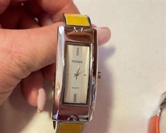 Terner yellow cuff watch, $10
