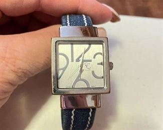 denim blue  cuff watch, $10