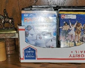 Lucite cube Presidential Portraits and Seals: Richard Nixon and George Washington, Secretary of States and US Coins.  Selection of DVD movies and music CDs